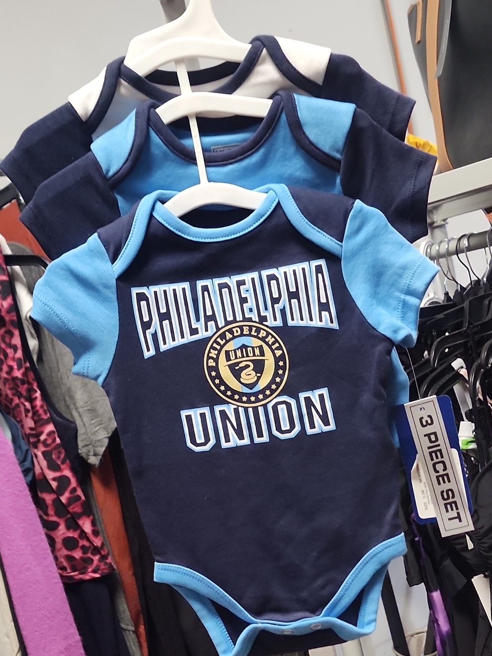 Philadelphia Union Infant Bodysuit Set - Navy & Light Blue - 3 Piece - Picture 3 of 5